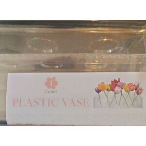 Clear Plastic Rectangular Vase 12 hole Floral Decorative Flower Brush Holder